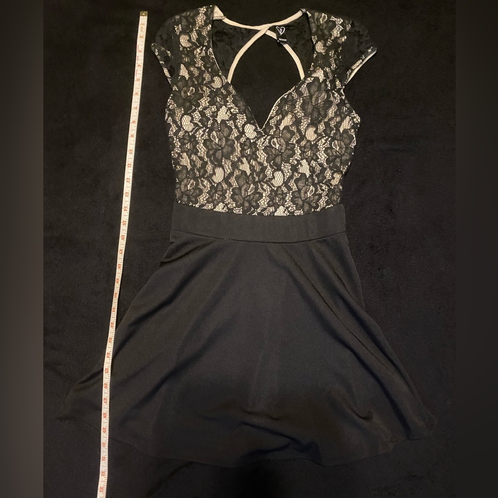 Cute black dress with lacy, padded top
